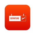 Airport departure sign icon digital red Royalty Free Stock Photo