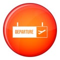 Airport departure sign icon, flat style