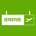 Airport departure sign icon green