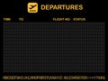 Airport departures template, digital information board, vector illustration
