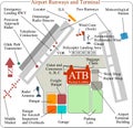 Airport terminal and two runways