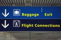 Airport direction flight sign Royalty Free Stock Photo