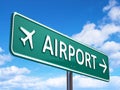 Airport direction road sign Royalty Free Stock Photo