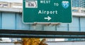 Airport directions. Interstate sign