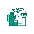 Airport disinfection color line icon. Isolated vector element.