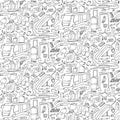 Airport Doodle Seamless Pattern