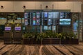 Airport electronic notice board of departure flights