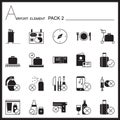 Airport Element graph Icon Set2.Mono pack.Graphic logo se