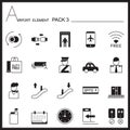 Airport Element Graph Icon Set.Pack 3.Mono pack.Graphic l