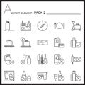 Airport Element Line Icon Set 2.Mono pack.Graphic logo se