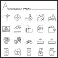 Airport Element Line Icon Set 5.Mono pack.Graphic logo se