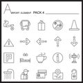 Airport Element Line Icon Set2.Mono pack.Graphic logo set