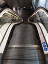 Airport Escalator. Mechanical stairs. Mechanical stairs. Deep, mechanic.