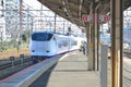 Airport Express Train Kansai Airport to Kyoto Station Station 8 April 2012 Royalty Free Stock Photo