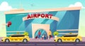 Airport flat color vector illustration