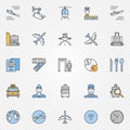 Airport flat icons