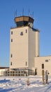 Airport Flight Control Tower in Winter