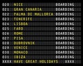 Airport flight information display,holiday destinations