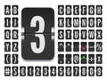 Airport flip board mechanical abc for stock exchange rates with numbers and symbols. Black terminal scoreboard font for Royalty Free Stock Photo