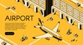 Airport freight logistics vector illustration