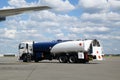 Airport fuel-servicing truck for airplanes refueling Royalty Free Stock Photo