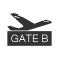 Airport gate glyph icon