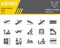 Airport glyph icon set Royalty Free Stock Photo