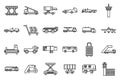 Airport ground support service icons set outline vector. Cargo aero Royalty Free Stock Photo