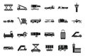 Airport ground support service icons set simple vector. Cargo aero Royalty Free Stock Photo