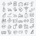 Airport hand drawn icon illustration line art doodle eps10