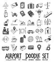 Airport hand drawn icon illustration line art doodle eps10