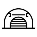 Airport hangar icon, outline style