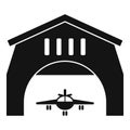 Airport hangar icon, simple style