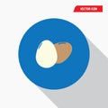 White brown eggs in blue circle icon Royalty Free Stock Photo