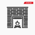 Brick fireplace icon