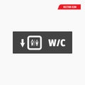 Black white airport wc icon