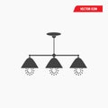 Black triple handing ceiling lamp icon