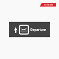 Black white airport departure gate icon