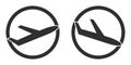 Plane Arrival and Departure icon in circle - Airport symbols