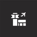 airport icon. Filled airport icon for website design and mobile, app development. airport icon from filled logistics collection
