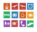 Airport icon. Flat icons set Royalty Free Stock Photo