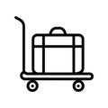 airport icon luggage car illustration