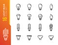 Minimal light bulb line icon set Royalty Free Stock Photo