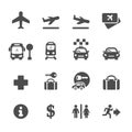 Airport icon set, vector eps10 Royalty Free Stock Photo