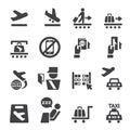 Airport icon set Royalty Free Stock Photo