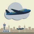 Airport icon. Vector Flat design Royalty Free Stock Photo