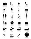 Airport icons set