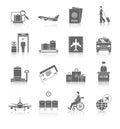 Airport Icons Set Royalty Free Stock Photo