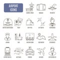 Airport icons. Set of vector pictograms Royalty Free Stock Photo