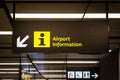 Airport information sign board icon in airport Royalty Free Stock Photo